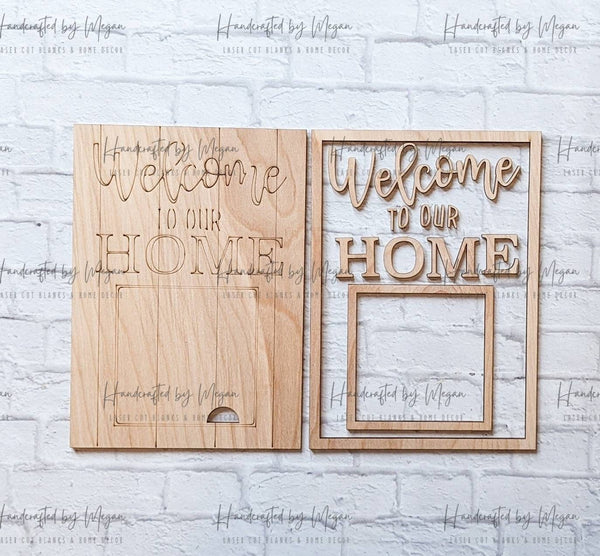 Welcome To Our Home Interchangeable Leaning Sign - Ladder for Inserts - DIY Leaning Ladder - Wood Ladder Decoration - Ladder Decoration