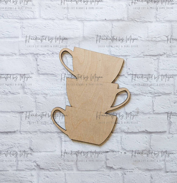 Stacked Cups- Various Sizes- Wooden Blanks- Wooden Shapes - laser cut shape