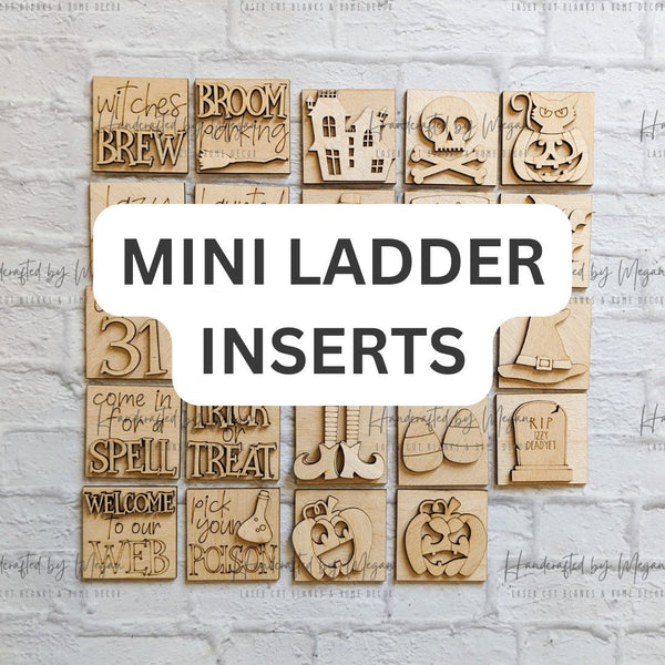 MINI Fall Interchangeable Inserts - Ladder Inserts - Leaning Ladder - Wood Ladder Decoration- DIY Ladder - Ladder Decoration